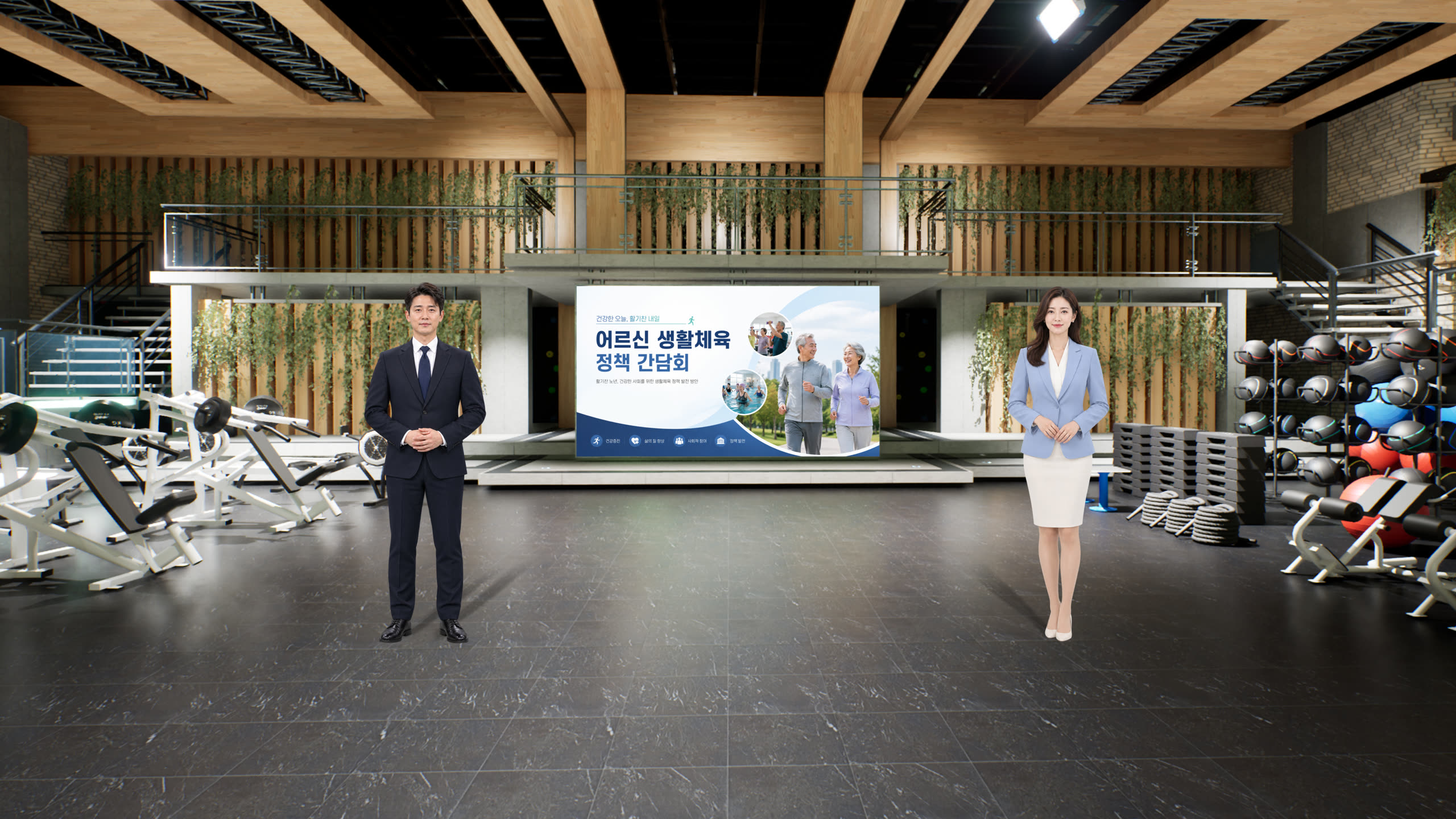 피트니스 스튜디오 스튜디오 렌더